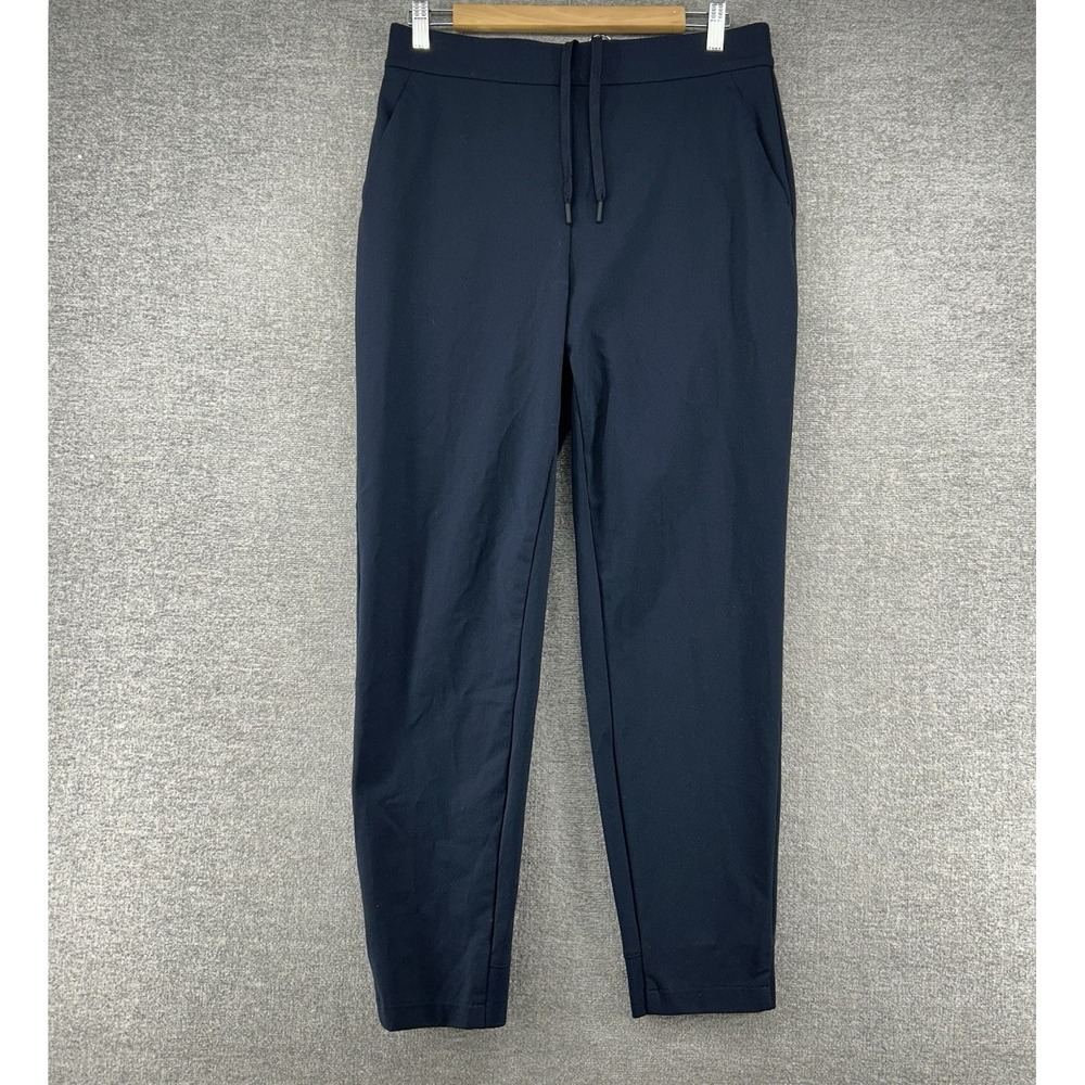 Ministry of Supply Kinetic Slim Pull Up Pants Women Size 8 Dark Blue Drawstrings
